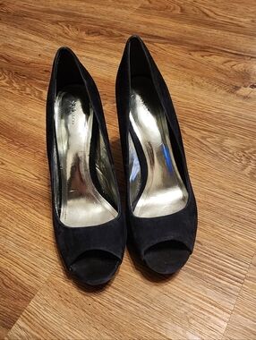 Navy Suede High Heels